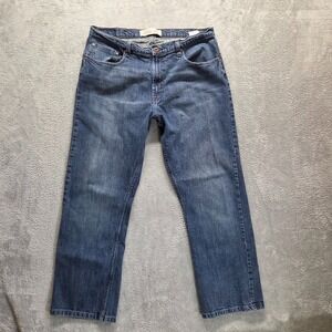 Wrangler Jeans Mens 36X30 Blue Relaxed Bootcut‎ Mid Rise Faded Workwear Denim